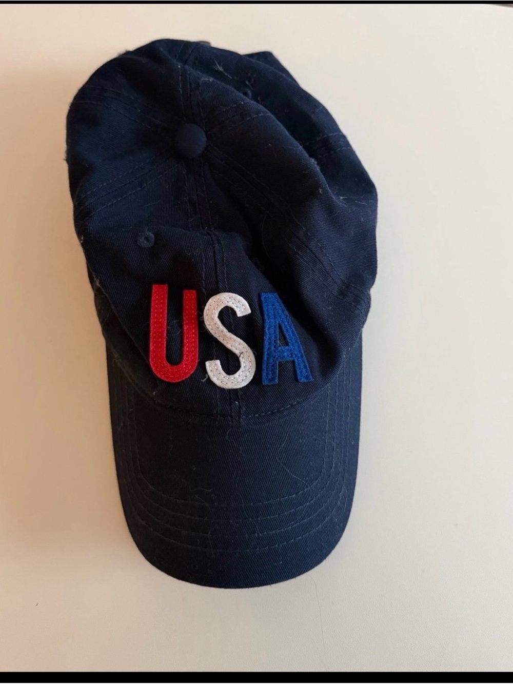 Old Navy Navy Baseball Hat with Red White Blue USA Patch